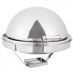 Vollrath 46070 6 Qt. New York, New York Roll Top Round Chafer with Brass Trim Vollrath 46070 6 Qt. New York, New York Roll Top Round Chafer with Brass Trim