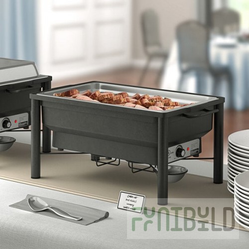 Acopa 8 Qt. Wrought Iron Pillar Electric Chafer with Stainless Steel Cover and Handle