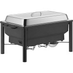 Acopa 8 Qt. Wrought Iron Pillar Electric Chafer with Stainless Steel Cover and Handle