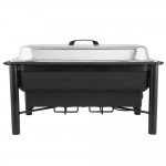 Acopa 8 Qt. Wrought Iron Pillar Electric Chafer with Stainless Steel Cover and Handle