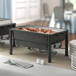 Acopa 8 Qt. Wrought Iron Pillar Electric Chafer with Stainless Steel Cover and Handle