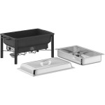 Acopa 8 Qt. Wrought Iron Pillar Electric Chafer with Stainless Steel Cover and Handle