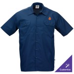 Mercer Culinary M60250BK Metro Edge Unisex Navy Blue Short Sleeve Brewer / Work Shirt - M Mercer Culinary M60250BK Metro Edge Unisex Navy Blue Short Sleeve Brewer / Work Shirt - M