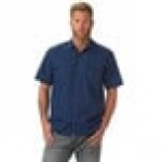 Mercer Culinary M60250BK Metro Edge Unisex Navy Blue Short Sleeve Brewer / Work Shirt - M Mercer Culinary M60250BK Metro Edge Unisex Navy Blue Short Sleeve Brewer / Work Shirt - M