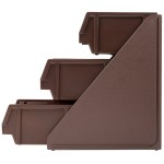 Vollrath 4842-01 Traex® Brown Self-Serve Condiment Bin Stand Set with 3-Tier Stand and 8