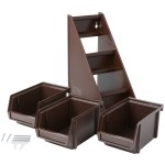 Vollrath 4842-01 Traex® Brown Self-Serve Condiment Bin Stand Set with 3-Tier Stand and 8