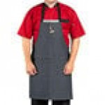 Uncommon Chef 3128 Zig Zag Customizable Denim Surge Bib Apron with Black Webbing and 3 Pockets - 34