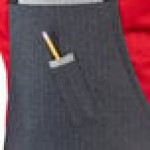 Uncommon Chef 3128 Zig Zag Customizable Denim Surge Bib Apron with Black Webbing and 3 Pockets - 34