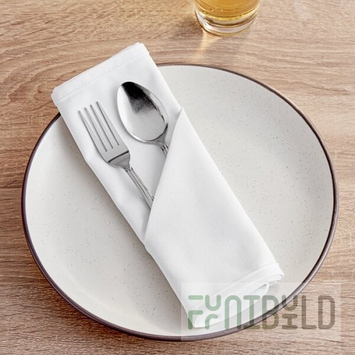 Intedge White 65/35 Polycotton Blend Cloth Napkins, 20