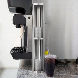 Vollrath LD3-2 Two-Tier Stainless Steel Wall Mount / Countertop Lid Holder