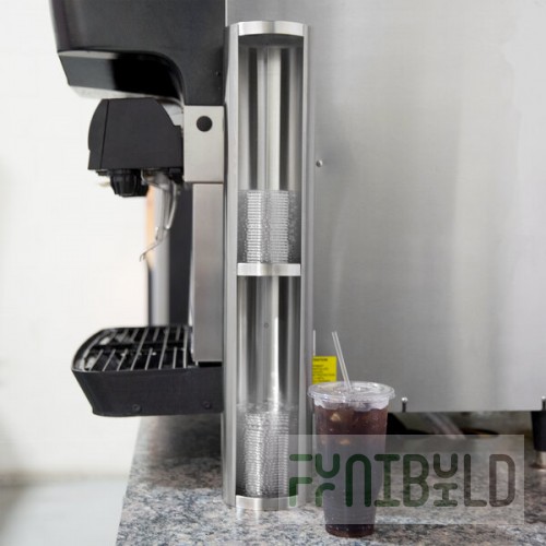 Vollrath LD3-2 Two-Tier Stainless Steel Wall Mount / Countertop Lid Holder