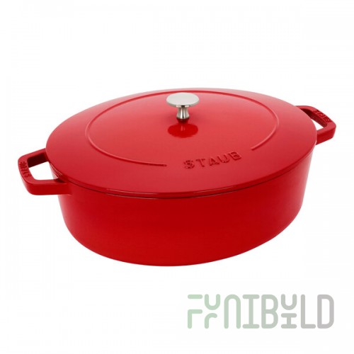 Staub 6.25 Qt. Cherry Enameled Cast Iron Oval Dutch Oven 1029440