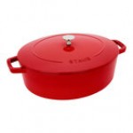 Staub 6.25 Qt. Cherry Enameled Cast Iron Oval Dutch Oven 1029440 Staub 6.25 Qt. Cherry Enameled Cast Iron Oval Dutch Oven 1029440