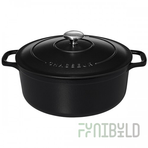 Chasseur 4.23 Qt. Black Enameled Cast Iron Dutch Oven by Arc Cardinal FN425