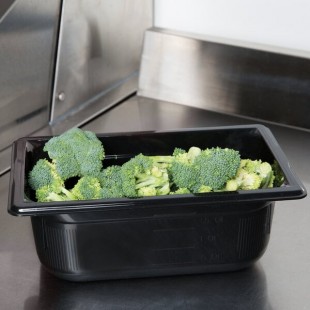 Vollrath 8044420 Super Pan® 1/4 Size Black Polycarbonate Food Pan - 4 Vollrath 8044420 Super Pan® 1/4 Size Black Polycarbonate Food Pan - 4