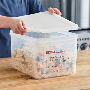Araven 03035 1/2 Size Translucent Polypropylene Food Pan with Airtight Lid - 8
