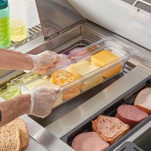 Vigor 1/2 Size Long Clear Food Pan - 4 Vigor 1/2 Size Long Clear Food Pan - 4