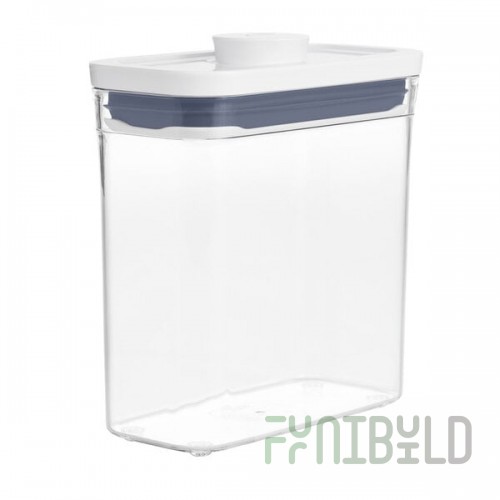 OXO Good Grips 1.2 Qt. Clear Rectangular SAN Plastic Food Storage Container with White POP Lid