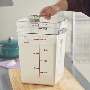 Vigor 22 Qt. Allergen-Free Clear Square Polycarbonate Food Storage Container Vigor 22 Qt. Allergen-Free Clear Square Polycarbonate Food Storage Container