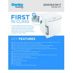 Danby DH016A1W-T Health 1.6 Cu. Ft. White Solid Door Reach-In Medical Refrigerator with Temperature Monitor