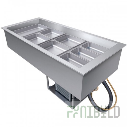 Hatco CWBP-4 Four Pan Slanted Drop-In Refrigerated Cold Food Well with Drain - 120V