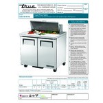 True TSSU-36-08-HC 36 3/8 True TSSU-36-08-HC 36 3/8
