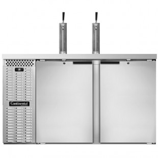 Continental Refrigerator KC59S-N-SS Double Tap Kegerator Beer Dispenser, Shallow Depth - Stainless Steel, (2) 1/2 Keg Capacity Continental Refrigerator KC59S-N-SS Double Tap Kegerator Beer Dispenser, Shallow Depth - Stainless Steel, (2) 1/2 Keg Capacity