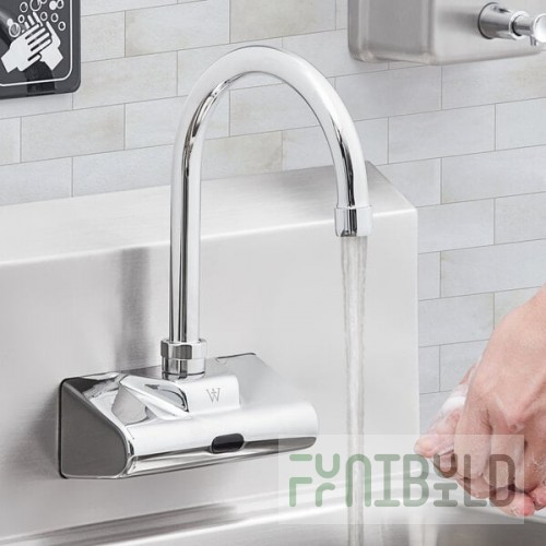Waterloo Wall-Mount Hands-Free Sensor Faucet with 6 3/16