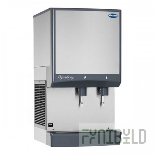 Follett 25CI414W-LI Symphony Plus 25 Series Water Cooled Modular Chewblet Countertop Ice Maker and Dispenser with 25 lb. Storage and Lever Dispensing - 115V, 380 lb.