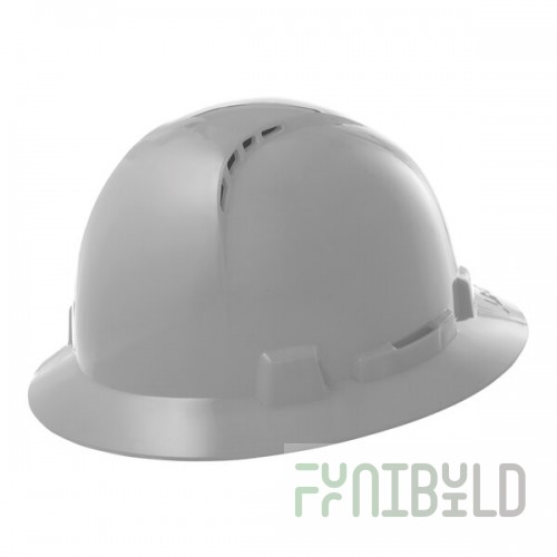 Lift Safety Briggs Gray 4-Point Ratchet Suspension Vented Full Brim Hard Hat HBFC-7Y