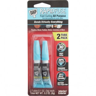 DAP RapidFuse .1 oz. Clear Fast Curing All Purpose Adhesive 70798 00158 - 2/Pack DAP RapidFuse .1 oz. Clear Fast Curing All Purpose Adhesive 70798 00158 - 2/Pack