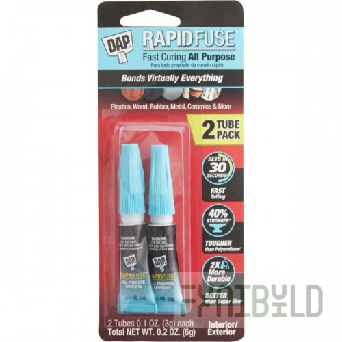 DAP RapidFuse .1 oz. Clear Fast Curing All Purpose Adhesive 70798 00158 - 2/Pack