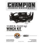 Champion Power Equipment Truck / SUV 12V DC Electric Winch Kit with 85' Synthetic Rope 100427 - 12,000 lb. Capacity