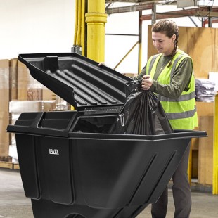 Lavex 0.5 Cubic Yard Black Tilt Truck Lid