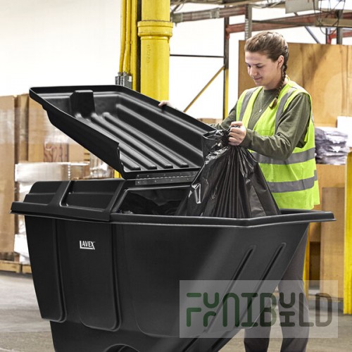 Lavex 0.5 Cubic Yard Black Tilt Truck Lid