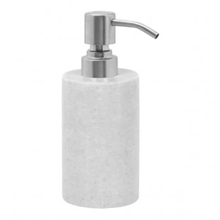room360 Miami 10 oz. Cement Gray Soap Dispenser with Brushed Stainless Pump Top - 6/Case