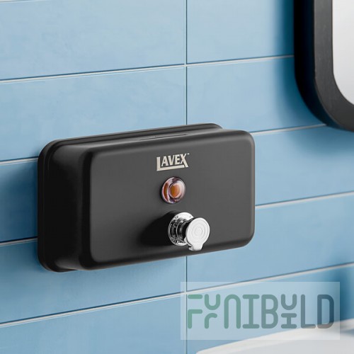 Lavex 40 fl. oz. (1,200 mL) Matte Black Stainless Steel Manual Surface-Mounted Horizontal Foam Soap Dispenser