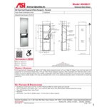 American Specialties, Inc. Traditional 10-046921 Recessed Lever-Operated Roll Paper Towel Dispenser with 13.3 Gallon Waste Receptacle