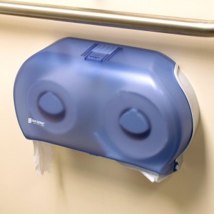 San Jamar R4000TBL Twin Classic Double Roll Jumbo Toilet Tissue Dispenser - Arctic Blue San Jamar R4000TBL Twin Classic Double Roll Jumbo Toilet Tissue Dispenser - Arctic Blue