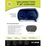 San Jamar R4000TBL Twin Classic Double Roll Jumbo Toilet Tissue Dispenser - Arctic Blue San Jamar R4000TBL Twin Classic Double Roll Jumbo Toilet Tissue Dispenser - Arctic Blue