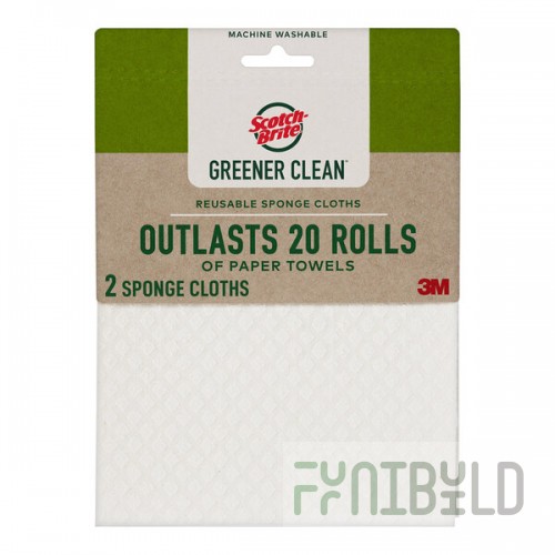 3M Scotch-BriteTM Greener Clean 7100283591 Reusable Sponge Cloth - 2/Pack