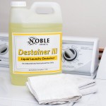 Noble 2.5 Gallon / 320 oz. Destainer III Concentrated Liquid Laundry Stain Remover - 2/Case Noble 2.5 Gallon / 320 oz. Destainer III Concentrated Liquid Laundry Stain Remover - 2/Case