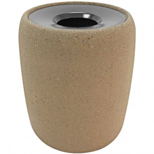 Wausau Tile TF1188 Westlake 42 Gallon Concrete Round Decorative Outdoor Trash Can with Aluminum Funnel Lid