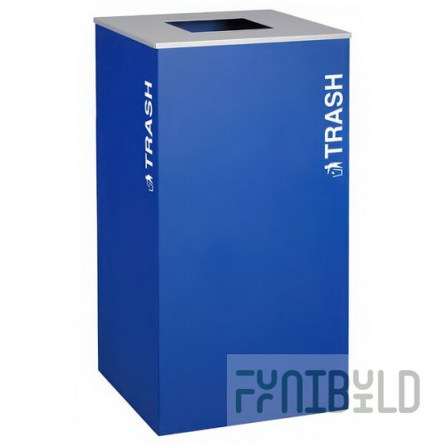 Ex-Cell Kaiser RC-KD36-T RYX Kaleidoscope XL Series Royal Blue Texture 36 Gallon Customizable Square Trash Can