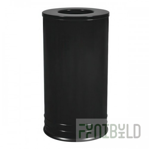 Ex-Cell Kaiser INT1528 T-8 BLK DB International Collection Black Gloss 18 Gallon Round Trash Can
