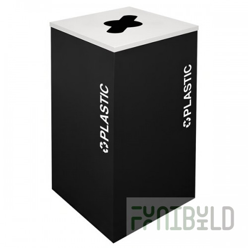 Ex-Cell Kaiser RC-KDSQ-PL BLX Kaleidoscope Collection Black Texture Square 24 Gallon Customizable Plastics Receptacle