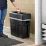 Toter Slimline 16 Gallon Black Trash Can with Black Drop Shot Lid Toter Slimline 16 Gallon Black Trash Can with Black Drop Shot Lid