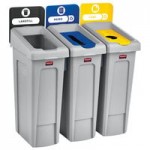 Rubbermaid® 2007888 Slim Jim Recycling Blue Rectangular Hinged Flat Lid Insert Rubbermaid® 2007888 Slim Jim Recycling Blue Rectangular Hinged Flat Lid Insert