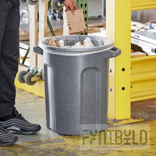 Toter RND20-B0149 20 Gallon Dark Gray Granite Round Trash Can