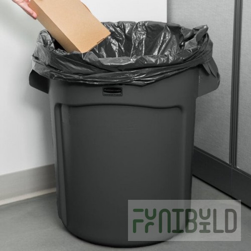 Rubbermaid® 1779734 BRUTE 20 Gallon Black Executive Round Trash Can